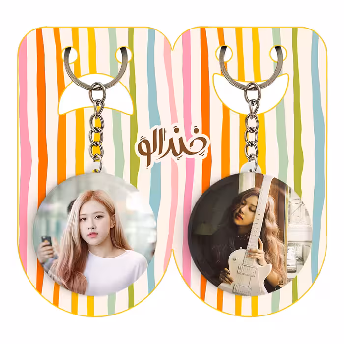 جاکلیدی خندالو مدل رزی بلک پینک کد 1440314402 مجموعه 2 عددی