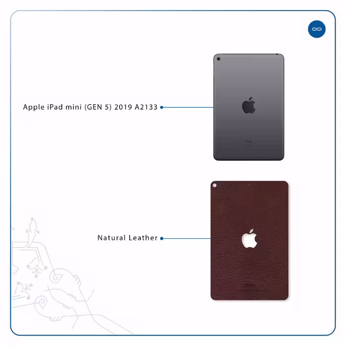 برچسب پوششی ماهوت مدل Natural-Leather مناسب برای تبلت اپل iPad mini (GEN 5) 2019 A2133