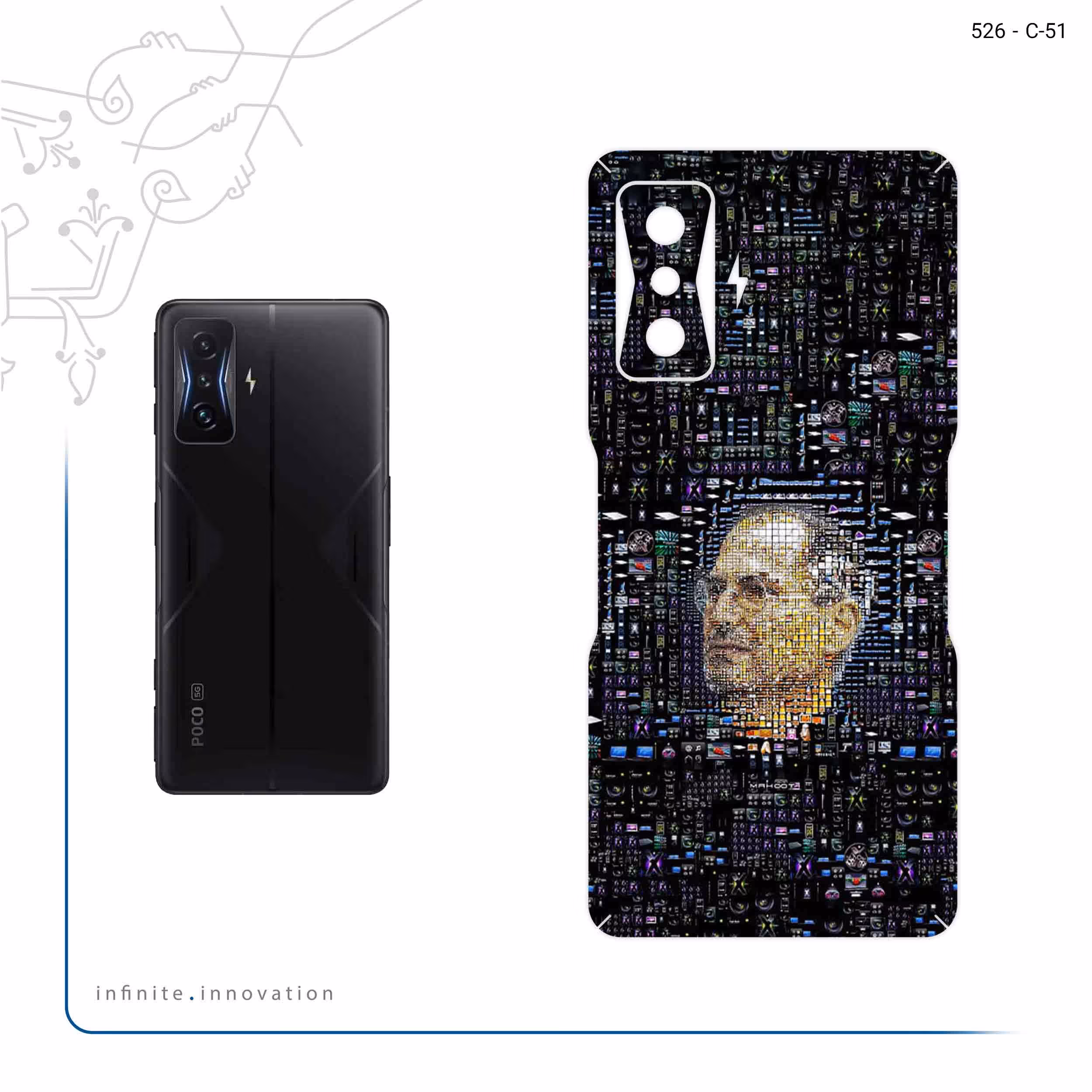 برچسب پوششی ماهوت مدل 2 Collage of Steve Jobs مناسب برای گوشی موبایل شیائومی Poco F4 GT 5G