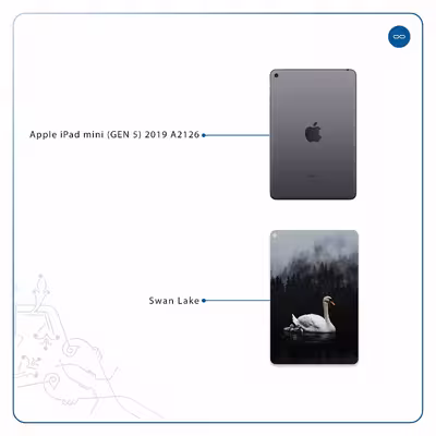 برچسب پوششی ماهوت مدل Swan Lake مناسب برای تبلت اپل iPad mini (GEN 5) 2019 A2126