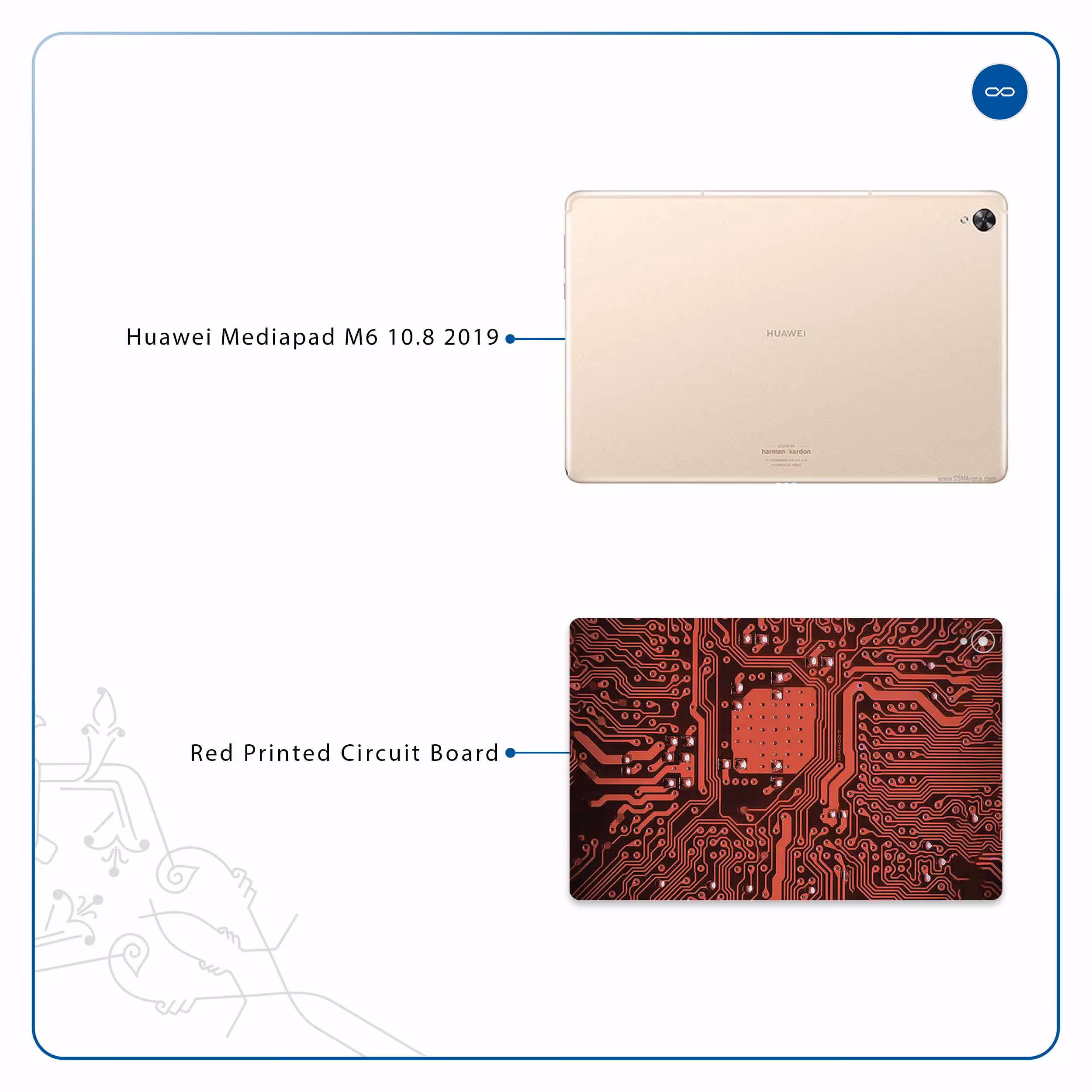 برچسب پوششی ماهوت مدل Red Printed Circuit Board مناسب برای تبلت هوآوی Mediapad M6 10.8 2019