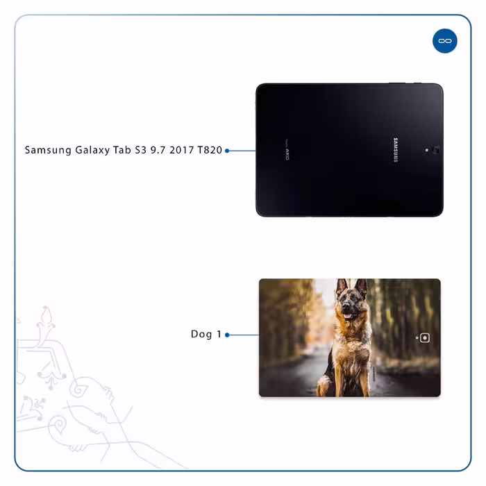 برچسب پوششی ماهوت مدل Dog-1 مناسب برای تبلت سامسونگ Galaxy Tab S3 9.7 2017 T820