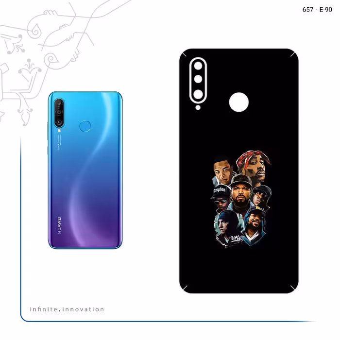 برچسب پوششی ماهوت مدل Great Rappers Digital Art مناسب برای گوشی موبایل هوآوی P30 Lite (48 MP Camera)
