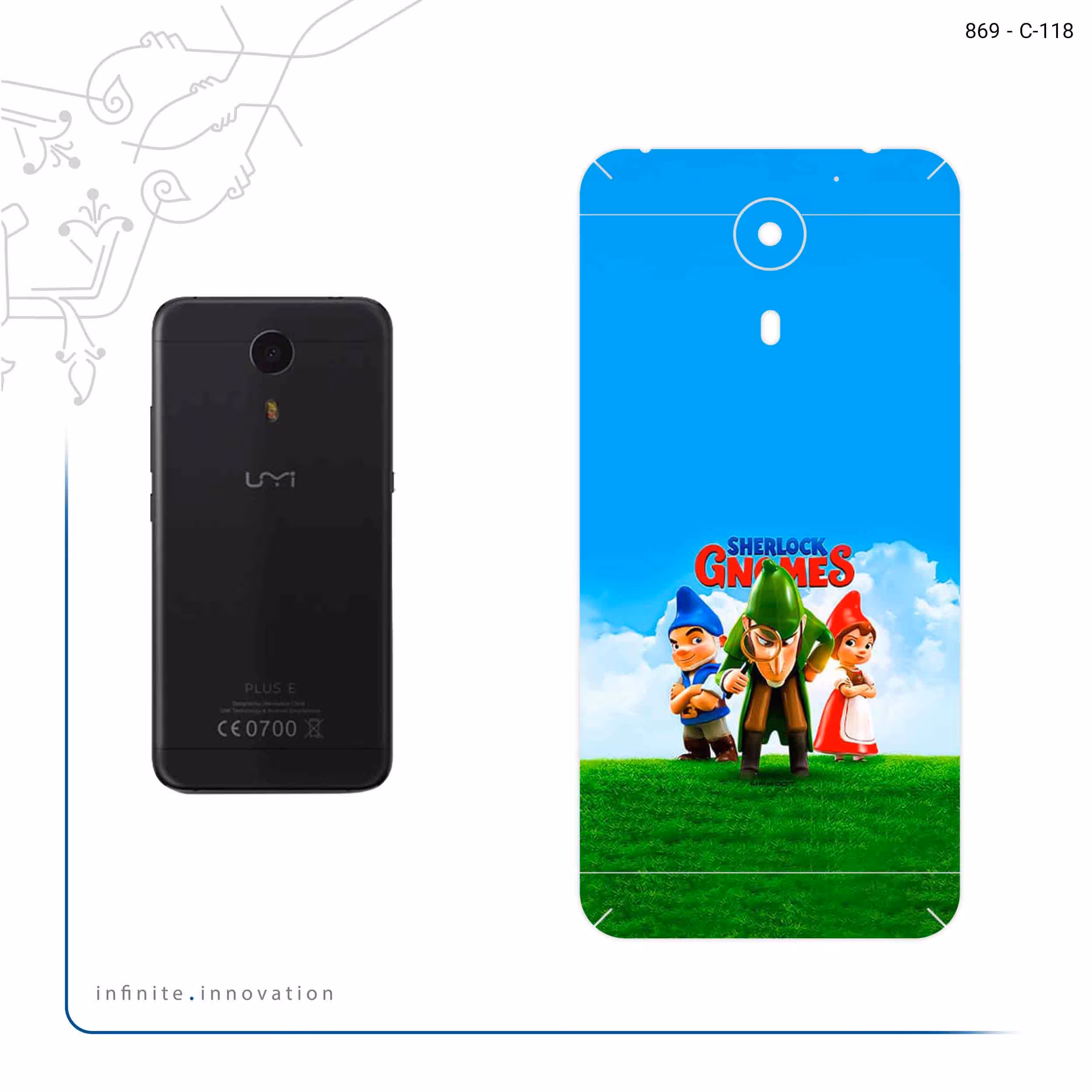 برچسب پوششی ماهوت مدل Sherlock Gnomes مناسب برای گوشی موبایل یومی Plus