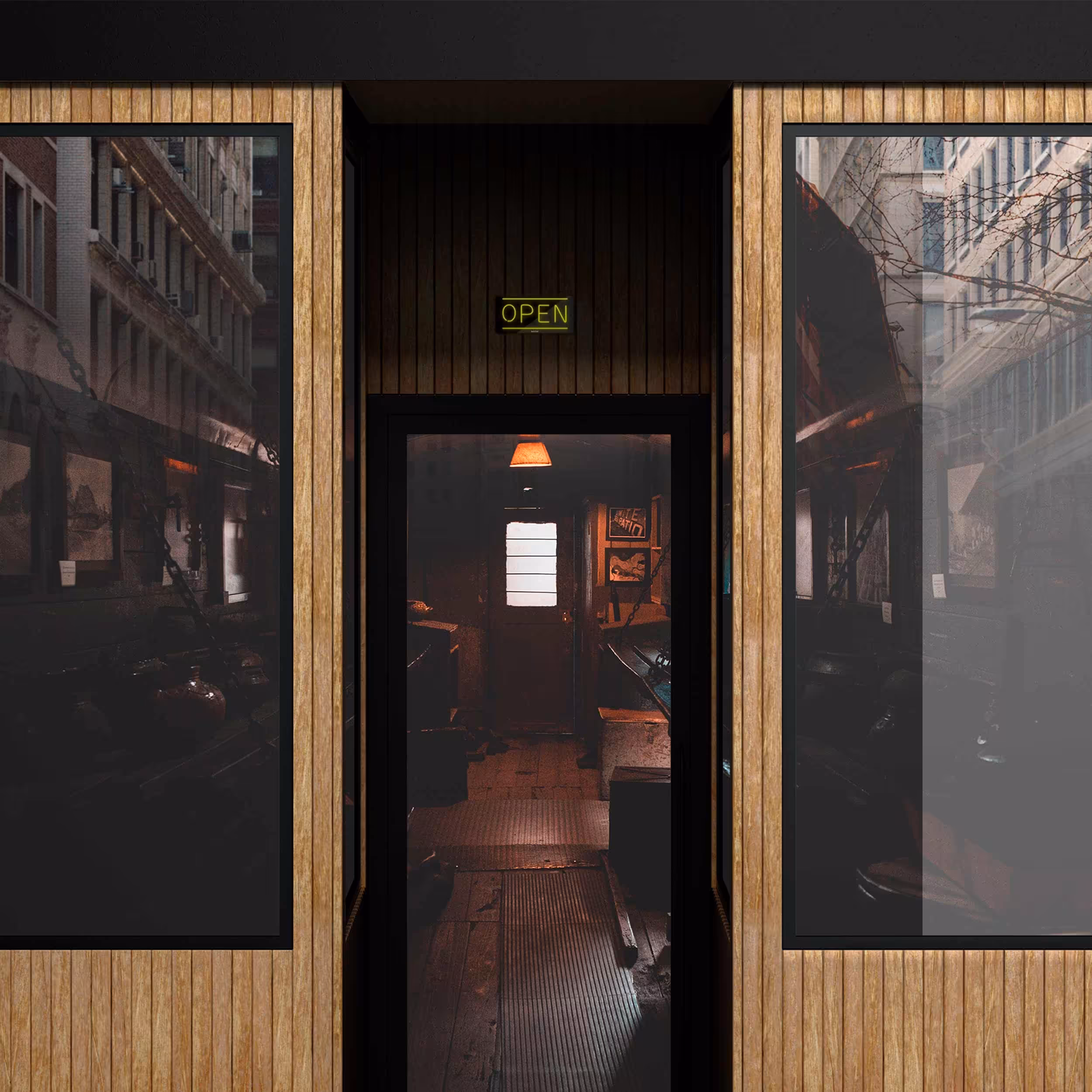 چراغ دیواری نئون دیزاین طرح Open-BL_YL