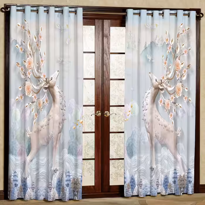 پرده مدل مخمل پانچی کد 6980 سایز 280x140 سانتی متر