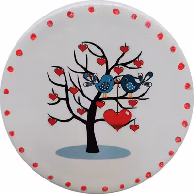 بشقاب دیوارکوب سفالی مدل عشق 4 مجموعه 3 عددی