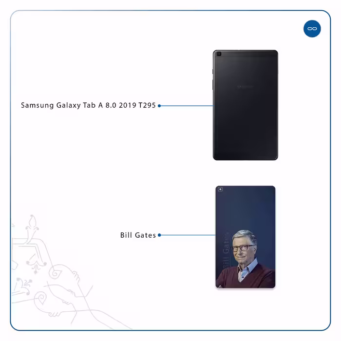 برچسب پوششی ماهوت مدل Bill Gates مناسب برای تبلت سامسونگ Galaxy Tab A 8.0 2019 T295