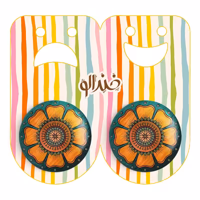 پیکسل خندالو مدل گل گلی کد 2227 به همراه مگنت