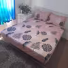 سرویس ملحفه مدل ni05016 طرح برگ انجیری کد 160  دو نفره سه تکه