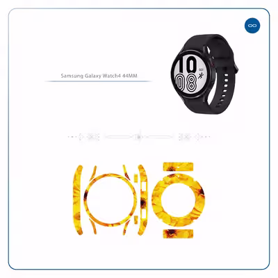 برچسب ماهوت طرح Yellow Flower مناسب برای ساعت هوشمند سامسونگ Watch4 44mm
