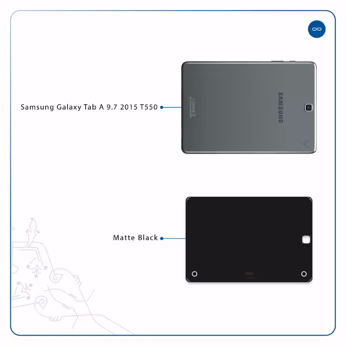 برچسب پوششی ماهوت مدل Matte-Black مناسب برای تبلت سامسونگ Galaxy Tab A 9.7 2015 T550