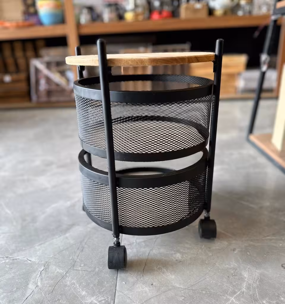 جا سیب زمینی پیاز دوطبقه چرخ دار