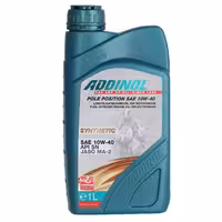 روغن موتور ادینول JASO MA2 مدل ALG Pole Position SN حجم 1 لیتر (10w-40)