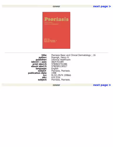 خرید و دانلود نسخه کامل کتاب Psoriasis: Third Edition Revised and Expanded (Basic and Clinical Dermatology)