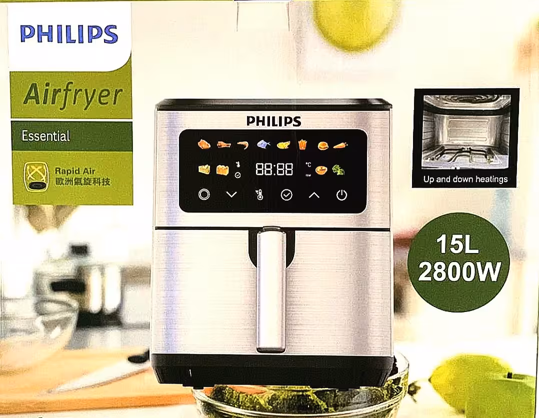 سرخکن فیلیپس دوالمنت 15 لیتربزرگ(ضمانت کیفیت) مدل 9280 (پرداخت درمحل) (تولید2025)(پخت بدون روغن) (سبدجداشونده)منورنگی فول تاچ