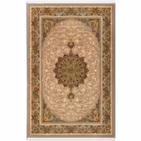 فرش 1500 شانه طرح دستباف 200112 خاکی