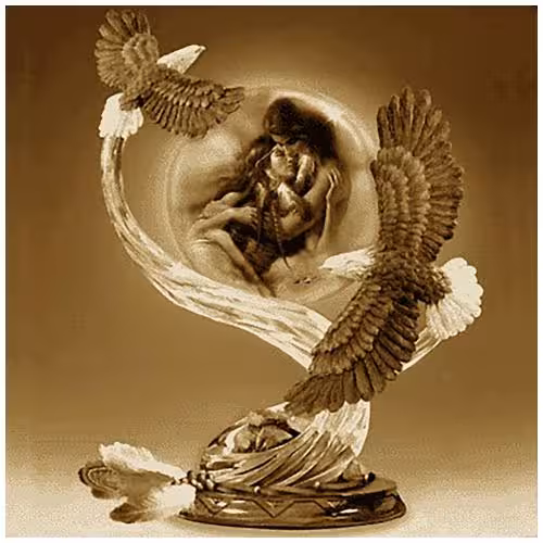 تندیس مدل دلهای بهم پیوسته کد 30034