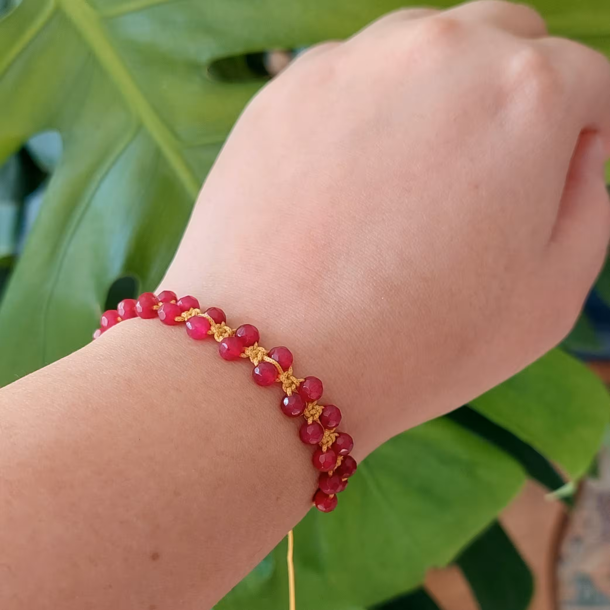 دستبند سنگ دو لایه جید 