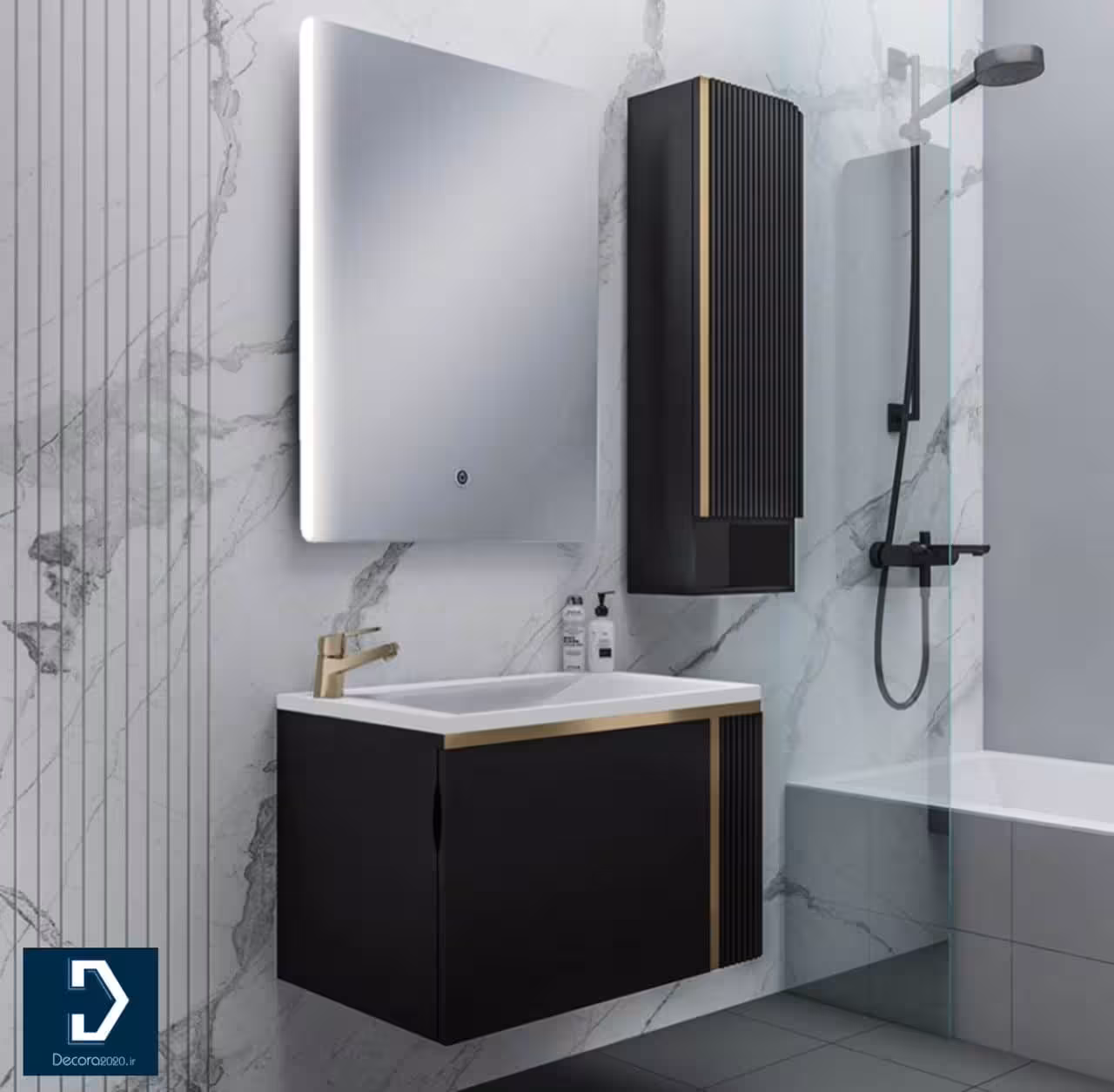 روشویی کابینتی لوکس کابین مدل 611B سفید