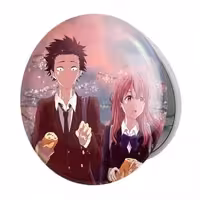 آینه جیبی خندالو طرح شوکو نیشیمیا و شویا ایشیدا انیمه سایلنت ویس A Silent Voice مدل تاشو کد 15818