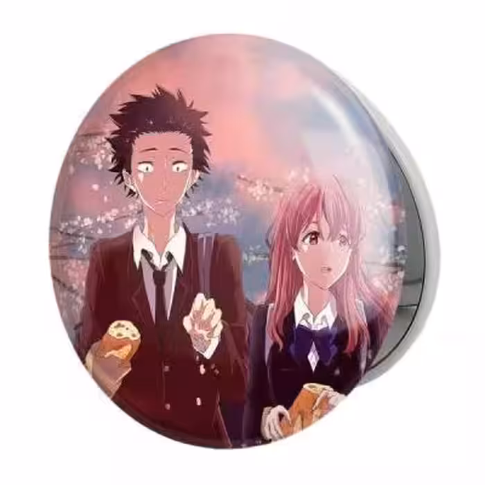 آینه جیبی خندالو طرح شوکو نیشیمیا و شویا ایشیدا انیمه سایلنت ویس A Silent Voice مدل تاشو کد 15818