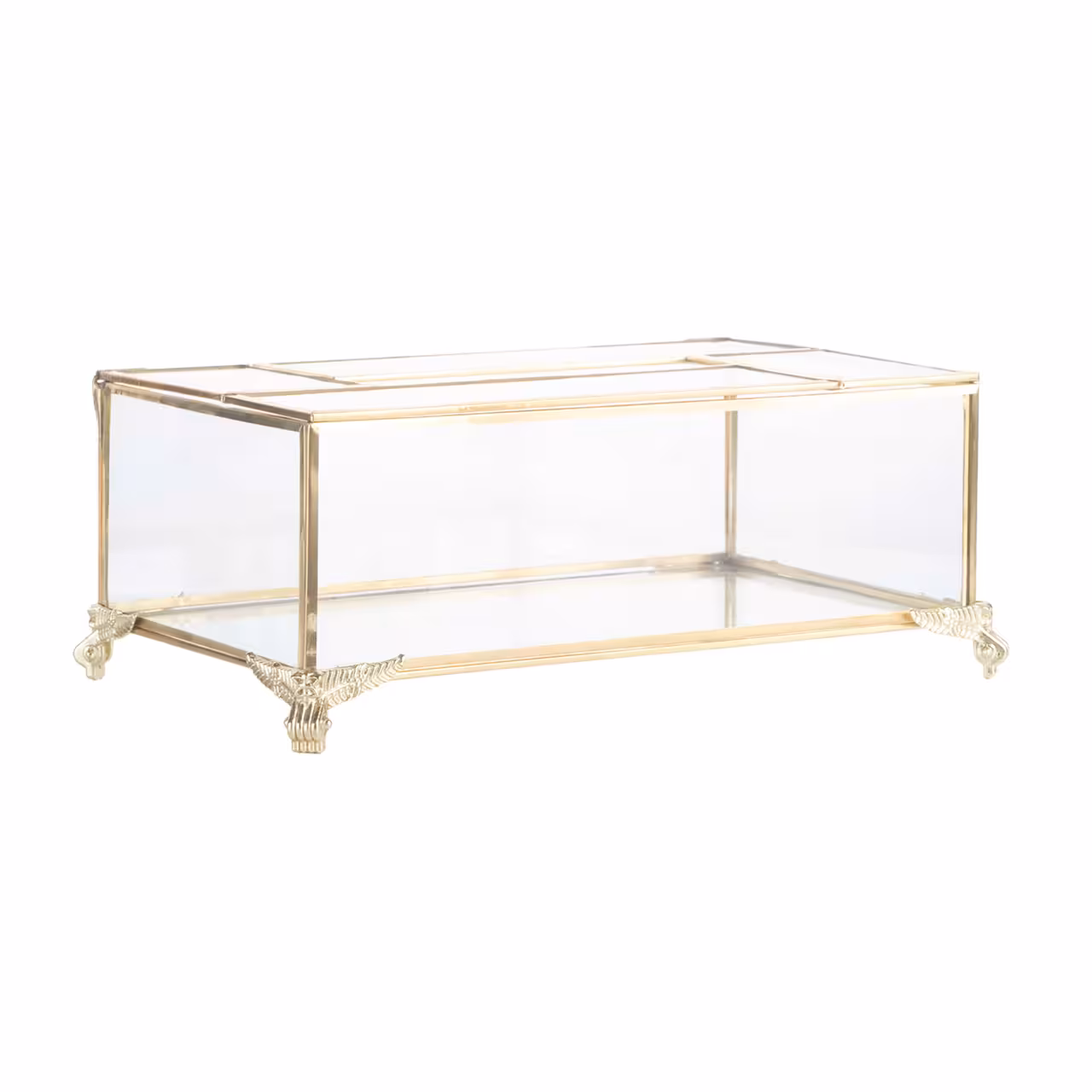 باکس جا دستمال برنجی مدل مستطیل کد 540