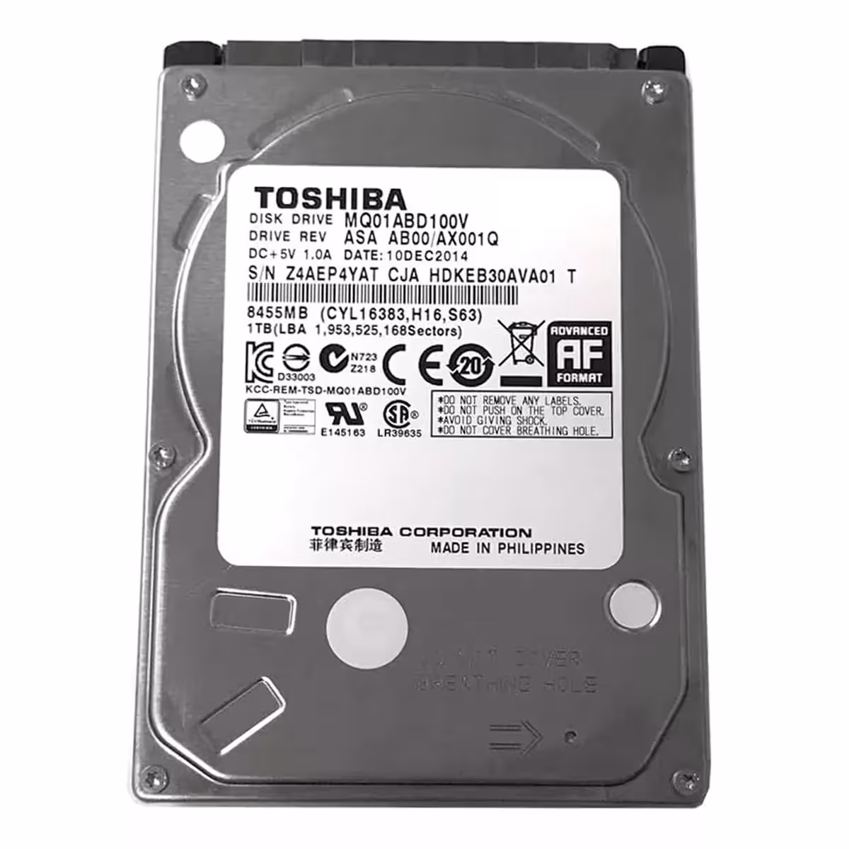 هارد اینترنال استوک اچ دی دی توشیبا مدل Toshiba MQ01ABD100V ظرفیت 1 ترابایت