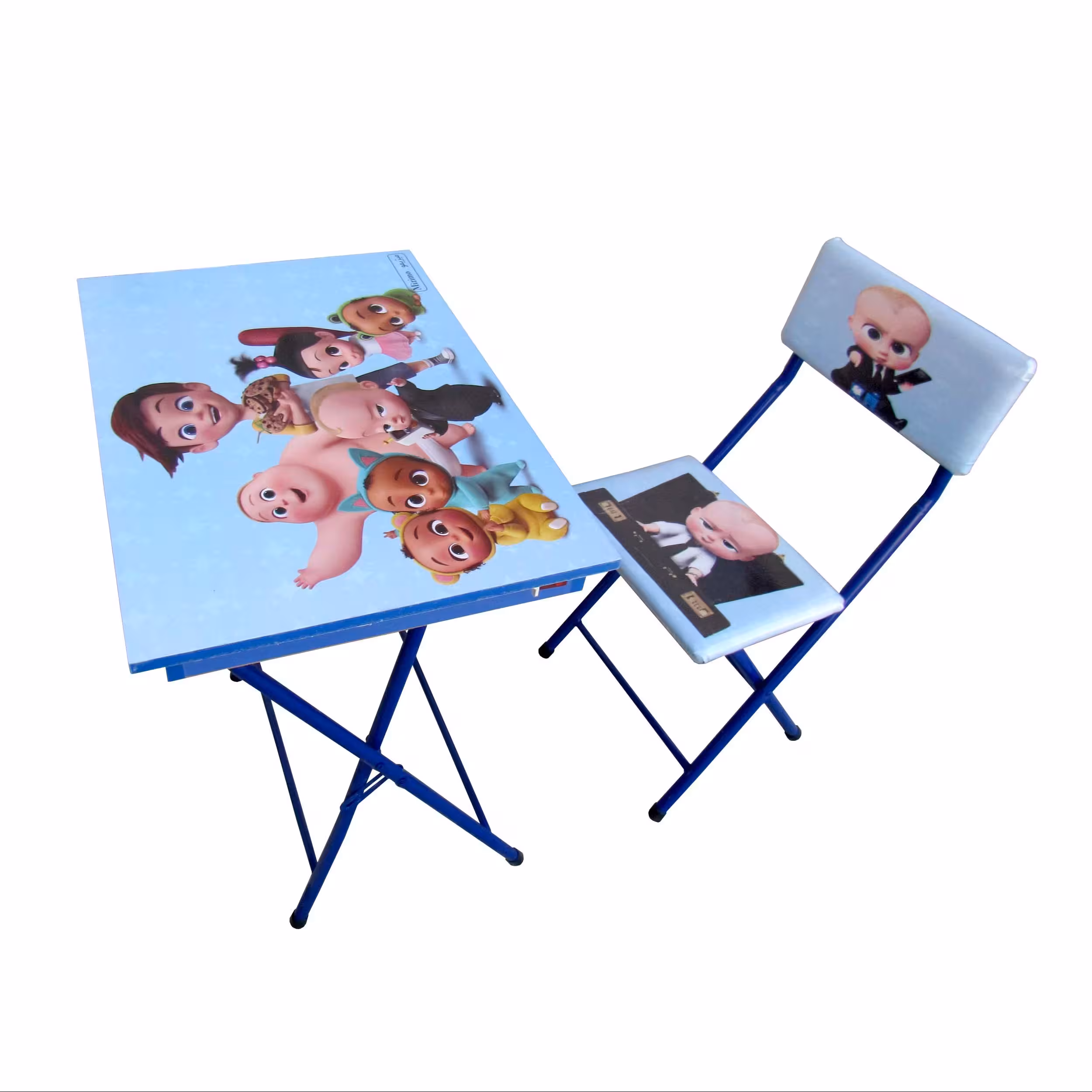 میز تحریر باکسدار با صندلی میزیمو طرح بچه رئیس (مدل پایه رنگی)کد  51.1