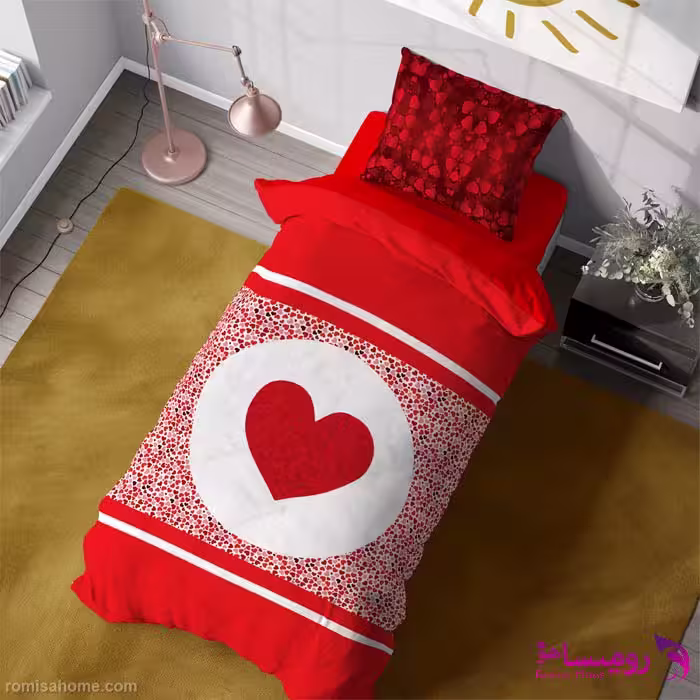قیمت و خرید روتختی طرح قلب یک نفره برند دکو کد B55