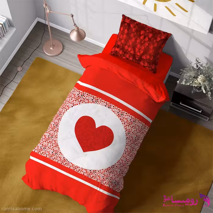 قیمت و خرید روتختی طرح قلب یک نفره برند دکو کد B55