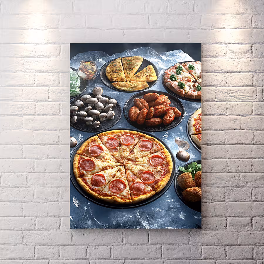 تابلو دیواری دکوراتیو طرح پیتزا HQCs-2729