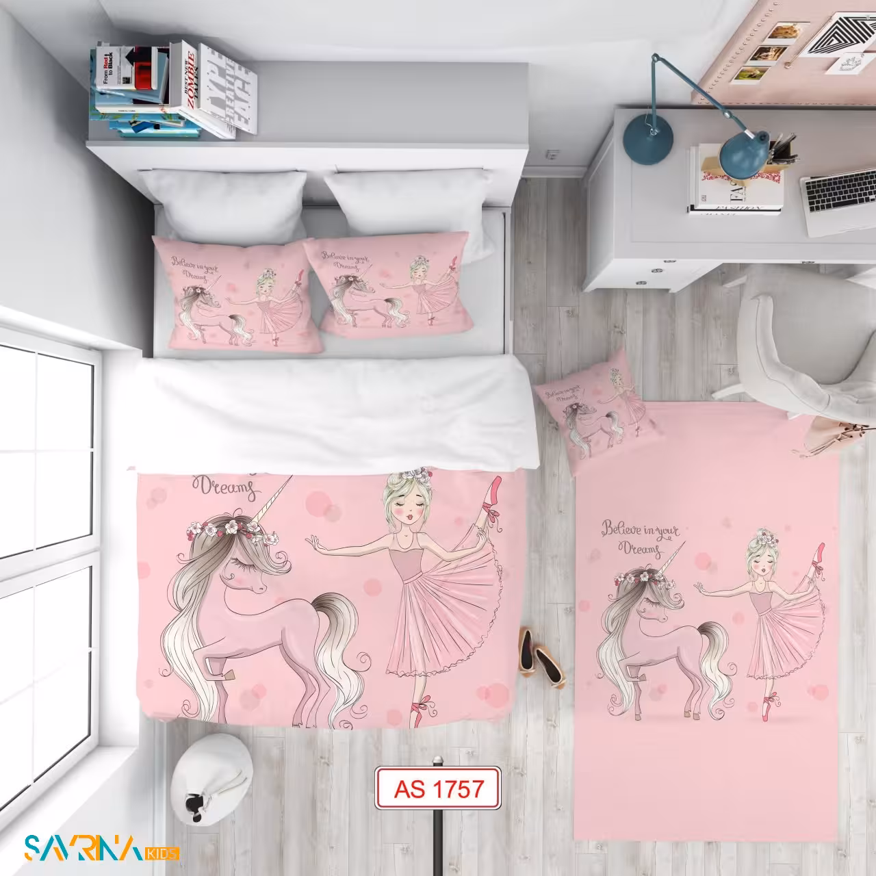 سرویس روتختی طرح رقص باله یک نفره کد AS1757