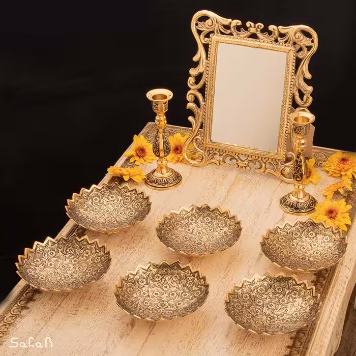 ست هفت سین برنجی آنتیک کد 1144