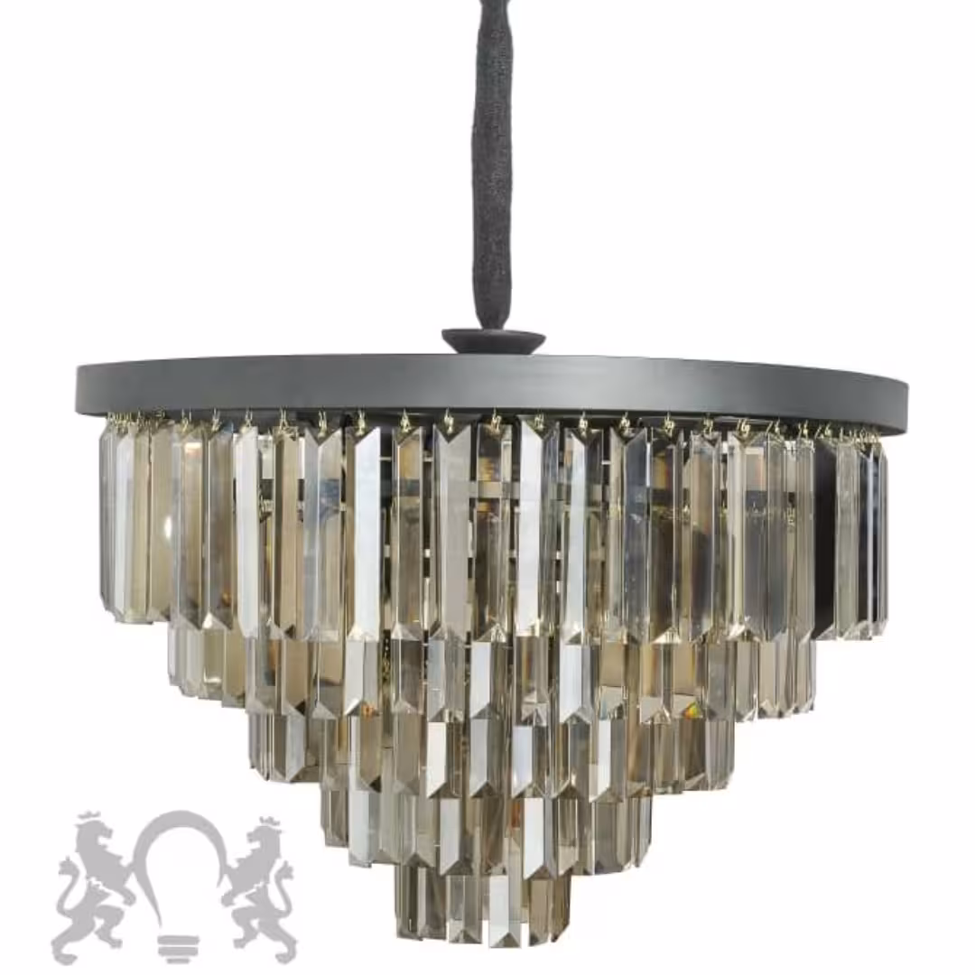 لوستر کریستالی ساده مشکی50(ارسال با باربری و پس کرایه)