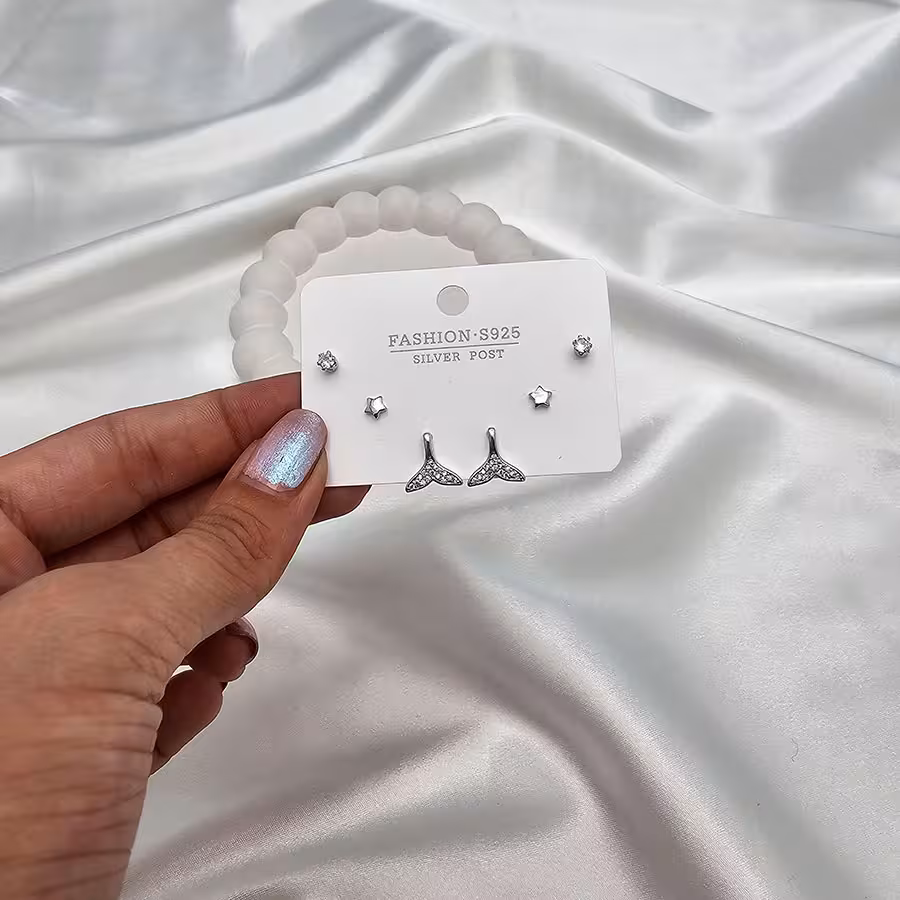 پک گوشواره سه جفتی مینیمال کد 205