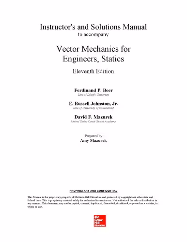 خرید و دانلود نسخه کامل کتاب Vector Mechanics for Engineers, Statics and Dynamics - Instructor Solution Manual