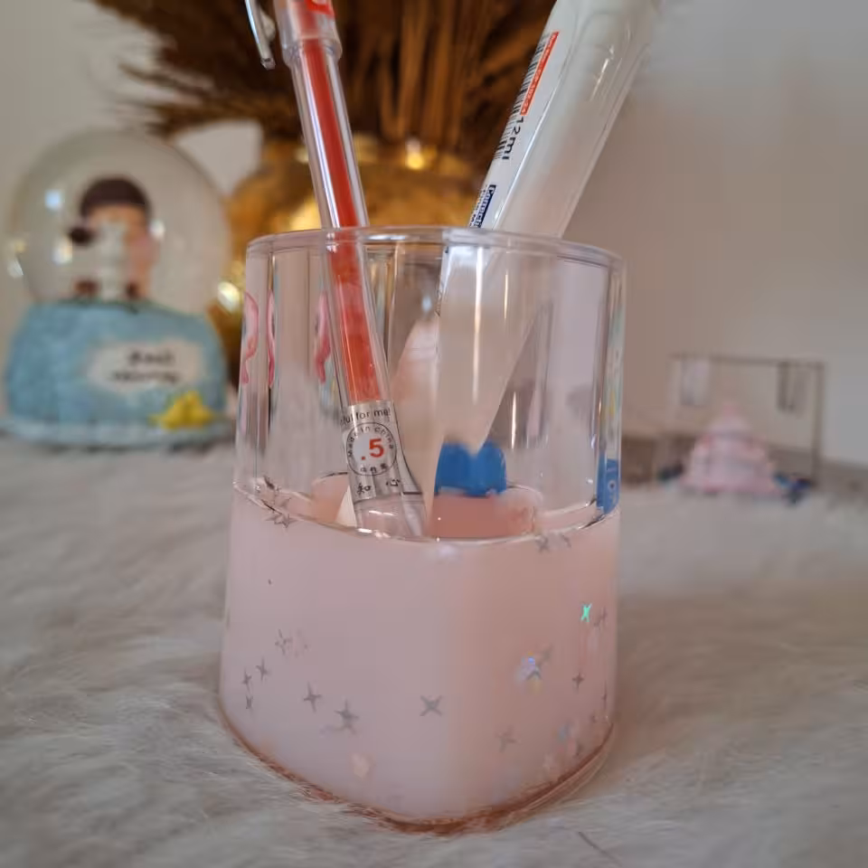 جا مدادی و جا قلم آرایشی رومیزی طرح قلب کد T 48