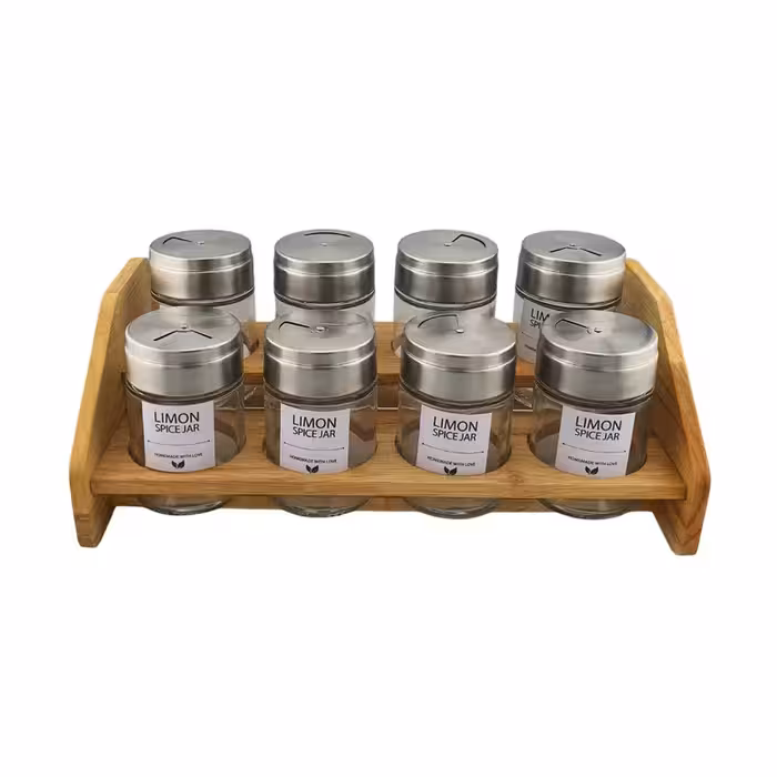 ادویه 8 عددی استیل و چوب مدل 243959