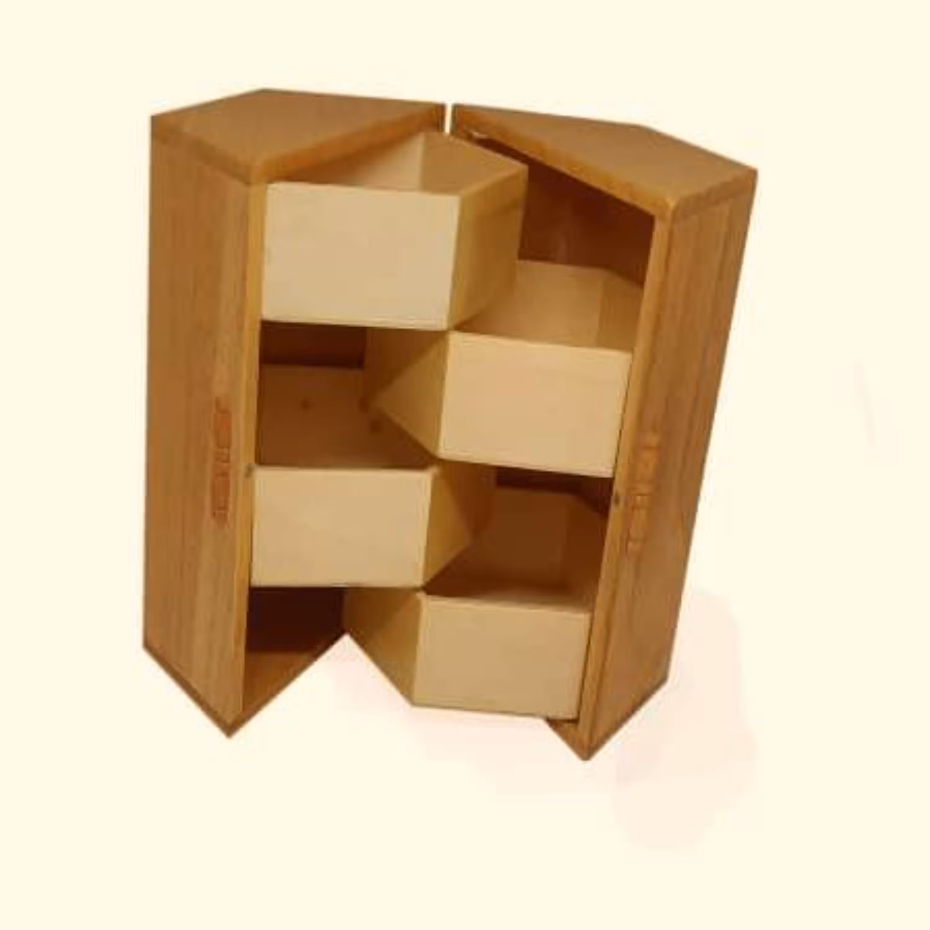 جعبه جاشکلاتی تمام چوب 6 ضلعی