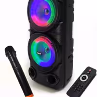 اسپیکر بزرگ سابدار 16 اینچ 2عددبلنگو مدل zqs اسپیکر اصلی کنترل دار  میکروفون دار اسپیکر چمدانی شارژی نور پردازی دبی لنج