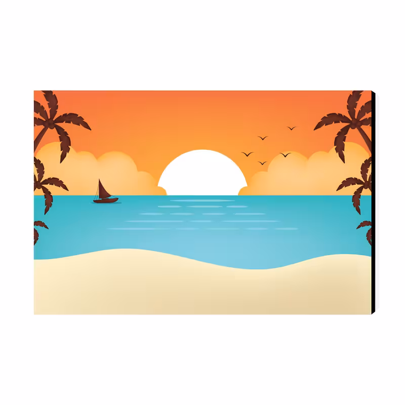 تابلو شاسی عرش مدل فانتزی منظره طبیعت ساحل کد As4067 | دنیای قاب