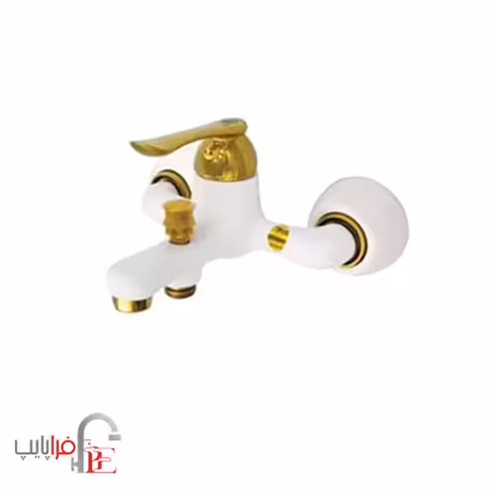 شیر حمام شیبه مدل یاس شیری-طلایی