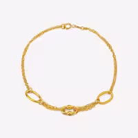 دستبند زنجیری طلا کم اجرت 18 عیار زنانه نگین مدل 105