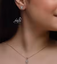 💍نیم ست امرالد (آويز ، گوشواره ) خاص و زیبا ، نقره عیار 925(N_4298)