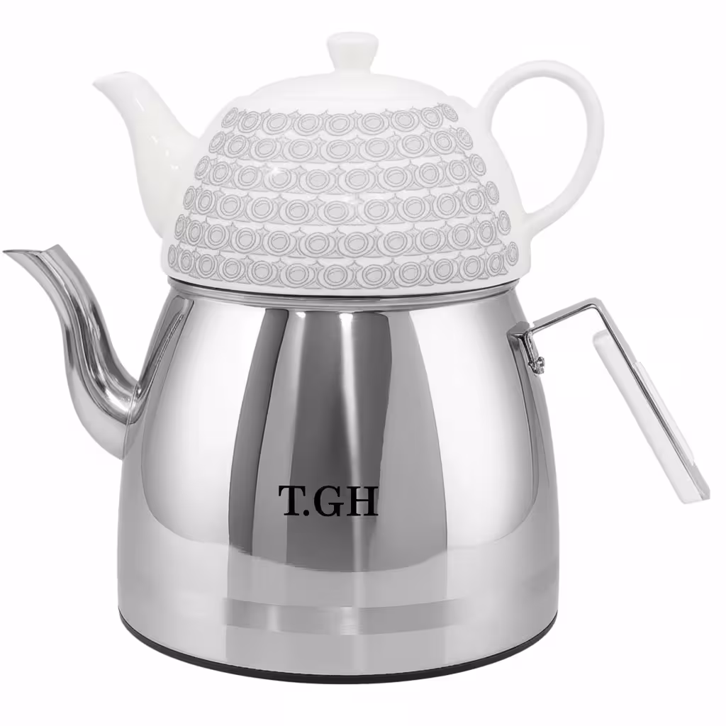 کتری قوری لوله دار قیطاسی مدل 30400 کف چدن