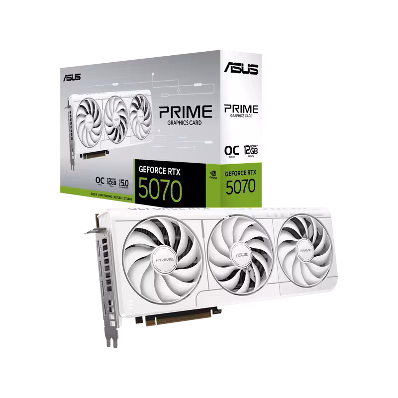 کارت گرافیک ایسوس PRIME GeForce RTX5070 White OC Edition 12GB GDDR7