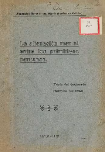 خرید و دانلود نسخه کامل کتاب La alienación mental entre los primitivos peruanos