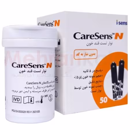 نوار تست قند خون کر سنس مدل آی سنس بسته 50 عددی