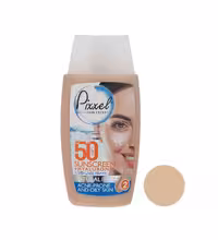 کرم ضد آفتاب فلوئیدی SPF50 مناسب پوست چرب و مختلط رنگی پیکسل